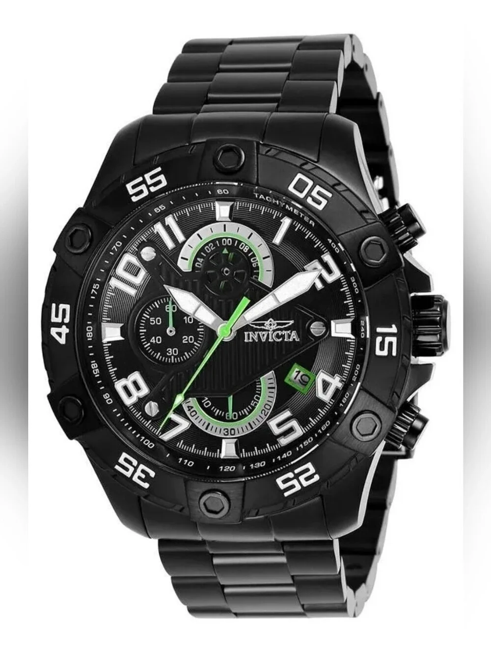 Invicta S1 Rally 26101 Men's Round Black & Green Analog Chronograph Date Watch